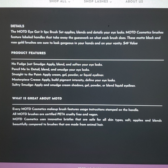 NIB MOTD cosmetics eye got it 5PC brush set - Picture 6 of 6